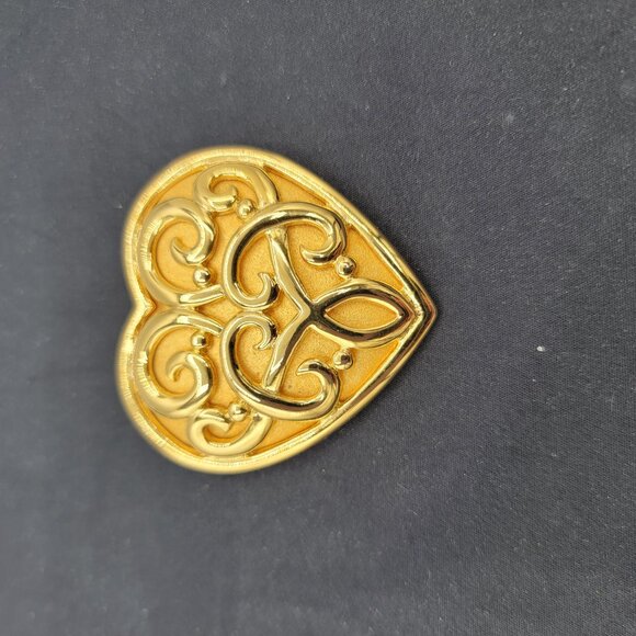 Heart Brooch Signed NJY - Picture 4 of 8